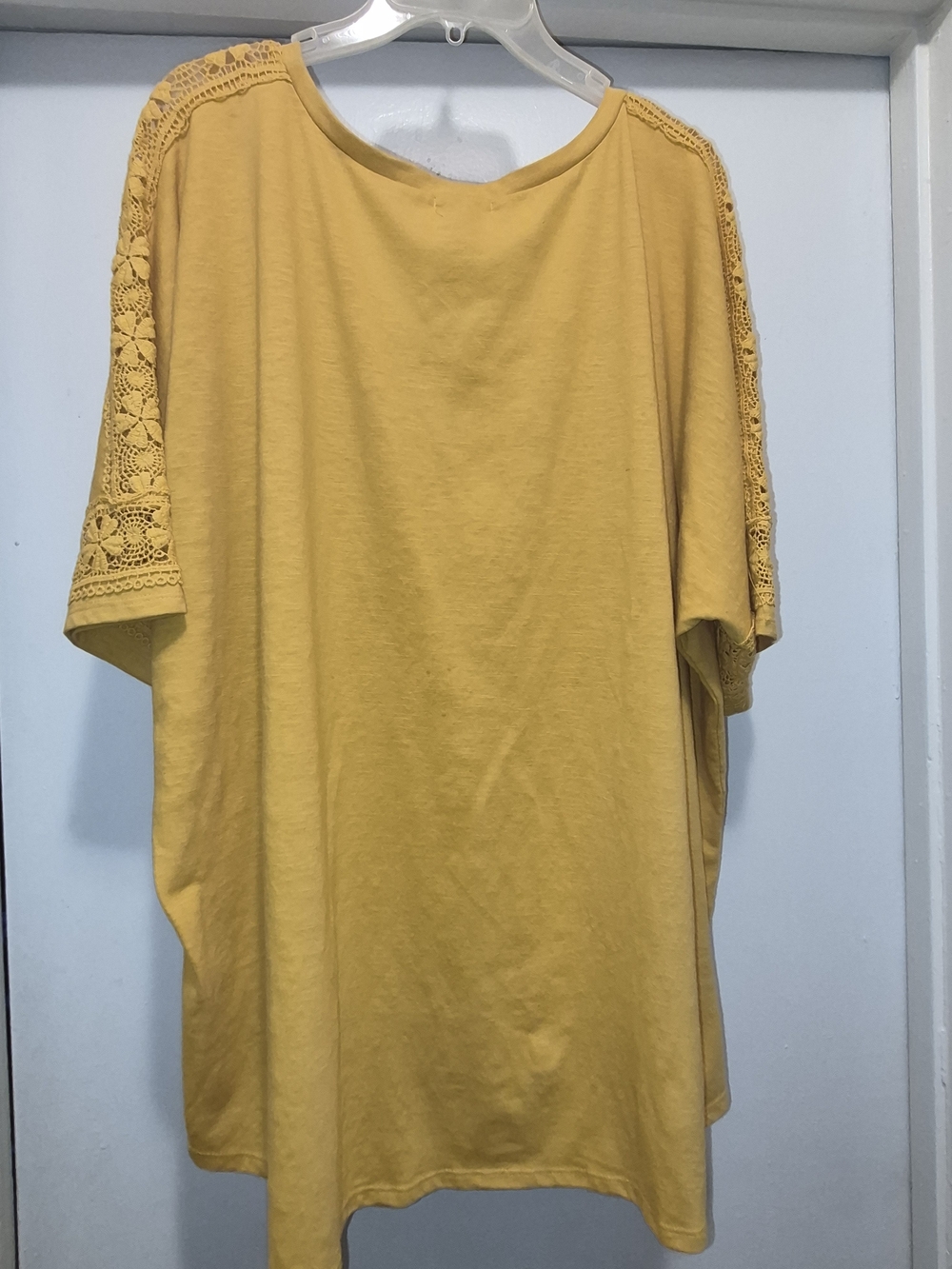 Women’s Mustard Crochet-Trim Tunic Top - Picture 5 of 5